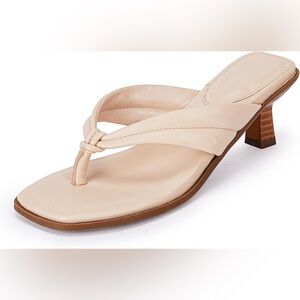 Ownmeen Beige Sandal Kitten Heels